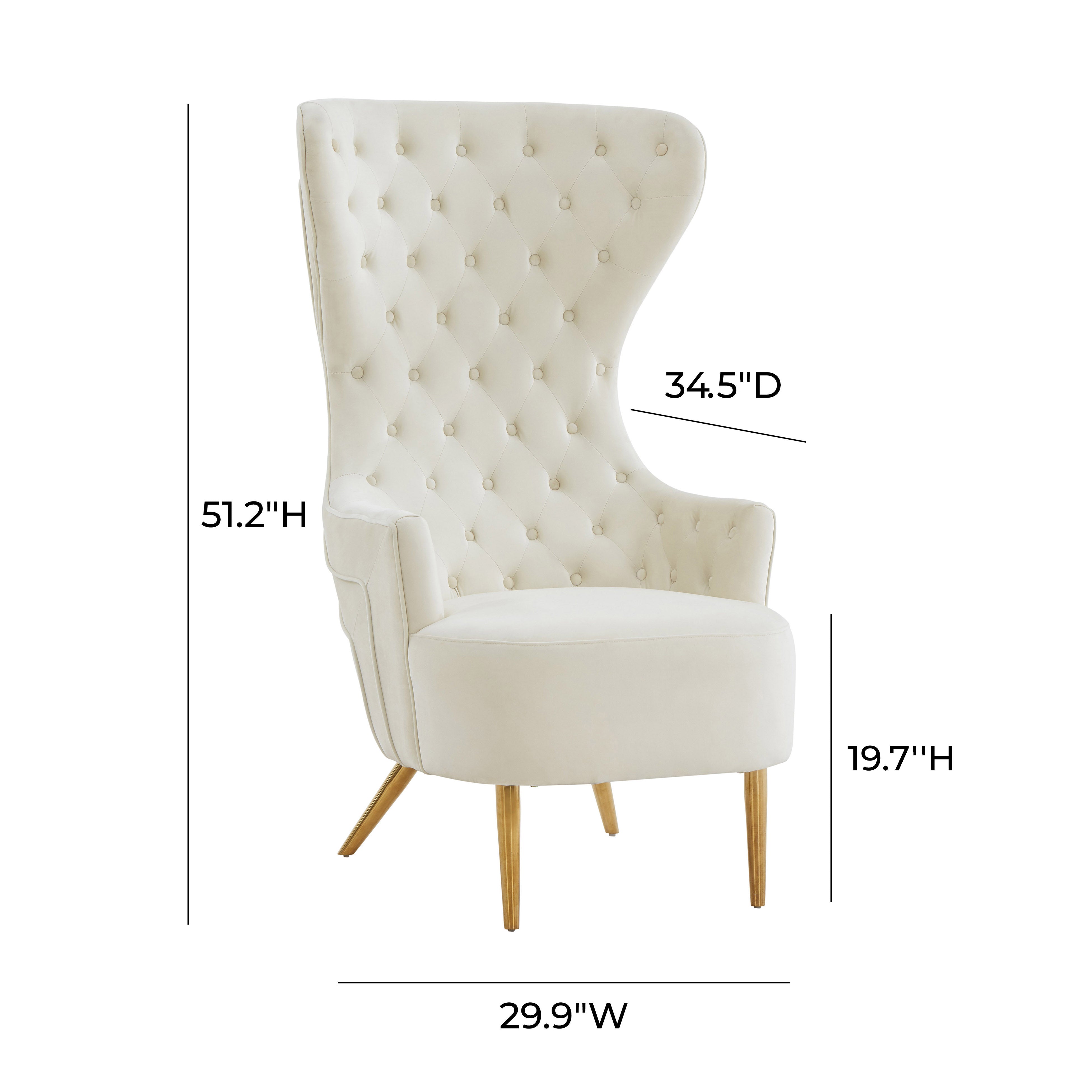 Jezebel Performance Velvet Wingback Accent Chair | TOV Furniture