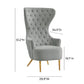 Jezebel Performance Velvet Wingback Accent Chair - Grey - Image 6