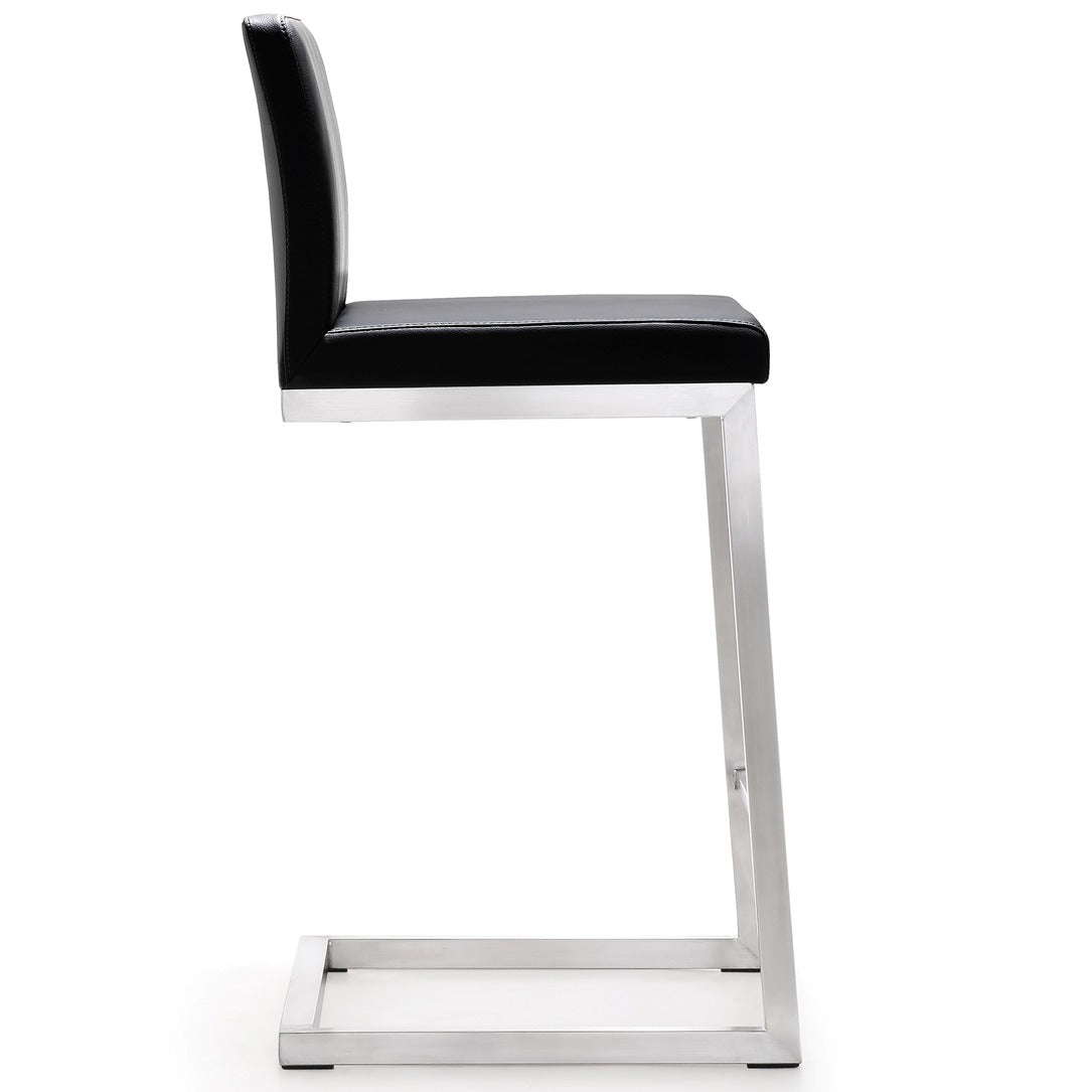 Parma Performance Vegan Leather Counter Stool - Set of 2 - Black - Image 5