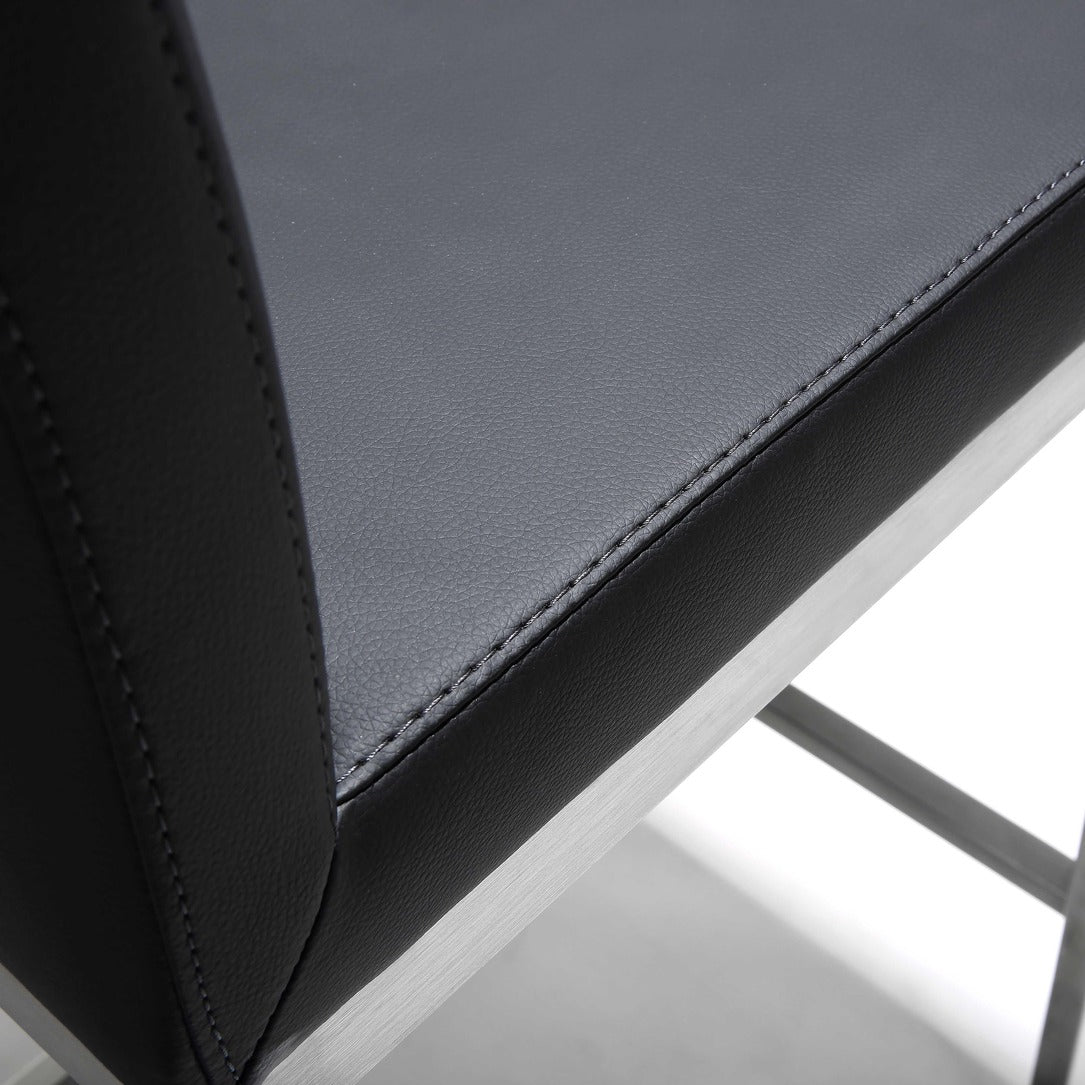 Parma Performance Vegan Leather Counter Stool - Set of 2 - Black - Image 7