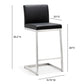 Parma Performance Vegan Leather Counter Stool - Set of 2 - Black - Image 8