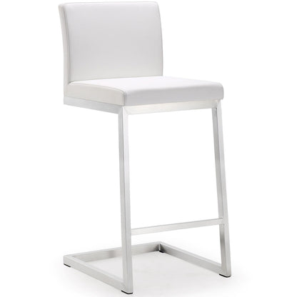 Parma Performance Vegan Leather Counter Stool - Set of 2 - White - Image 1