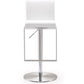 Amalfi Performance Vegan Leather Adjustable Stool - White - Image 3