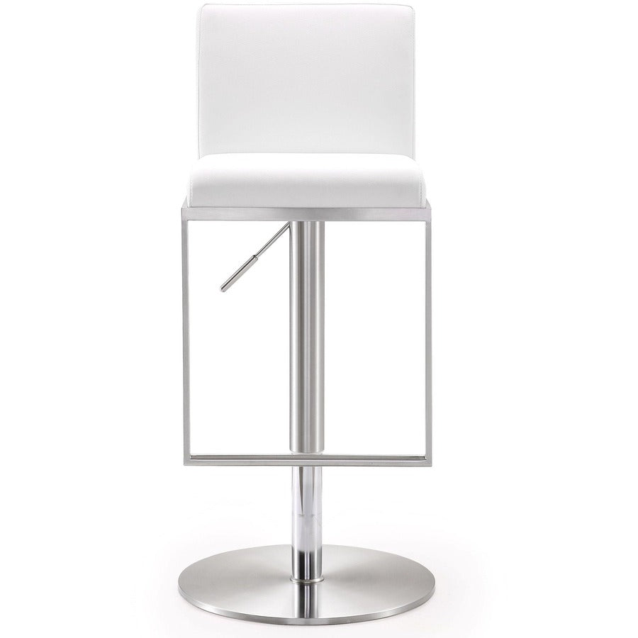 Amalfi Performance Vegan Leather Adjustable Stool - White - Image 3