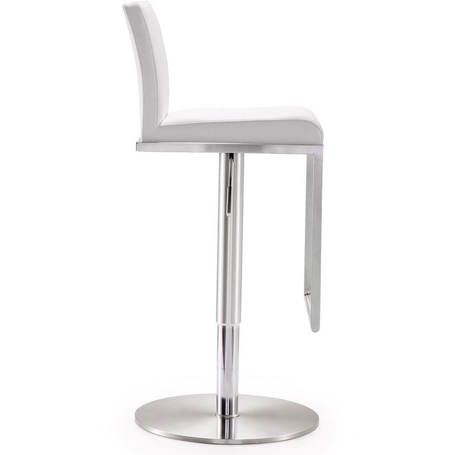 Amalfi Performance Vegan Leather Adjustable Stool - White - Image 4
