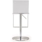 Amalfi Performance Vegan Leather Adjustable Stool - White - Image 5