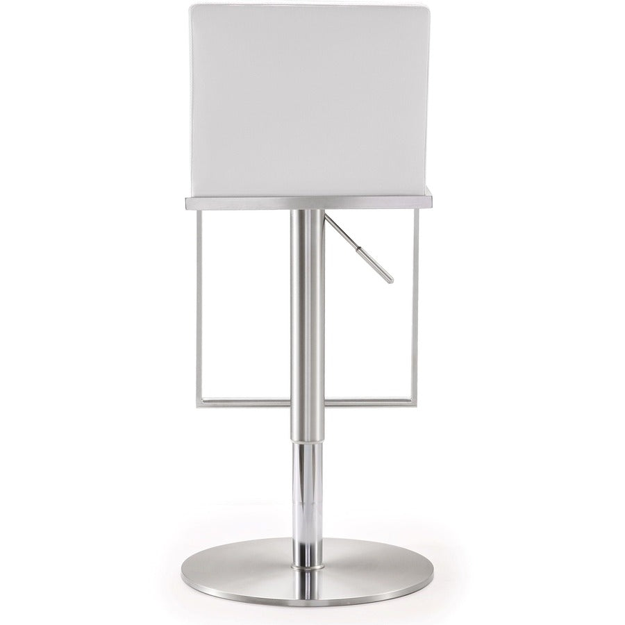 Amalfi Performance Vegan Leather Adjustable Stool - White - Image 5