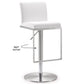 Amalfi Performance Vegan Leather Adjustable Stool - White - Image 8