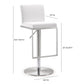 Amalfi Performance Vegan Leather Adjustable Stool - White - Image 9