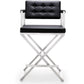 Director Performance Vegan Leather Stool with Silver Base - Black / Counter Height - Image 3