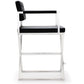 Director Performance Vegan Leather Stool with Silver Base - Black / Counter Height - Image 4
