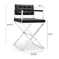Director Performance Vegan Leather Stool with Silver Base - Black / Counter Height - Image 9