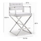 Director Performance Vegan Leather Stool with Silver Base - White / Counter Height - Image 8