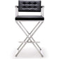 Director Performance Vegan Leather Stool with Silver Base - Black / Bar Height - Image 3