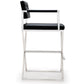 Director Performance Vegan Leather Stool with Silver Base - Black / Bar Height - Image 4