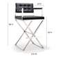 Director Performance Vegan Leather Stool with Silver Base - Black / Bar Height - Image 9