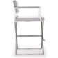 Director Performance Vegan Leather Stool with Silver Base