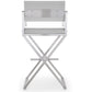 Director Performance Vegan Leather Stool with Silver Base