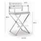 Director Performance Vegan Leather Stool with Silver Base