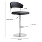 Cosmo Performance Vegan Leather Adjustable Stool - Black - Image 7