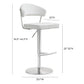 Cosmo Performance Vegan Leather Adjustable Stool - White - Image 7