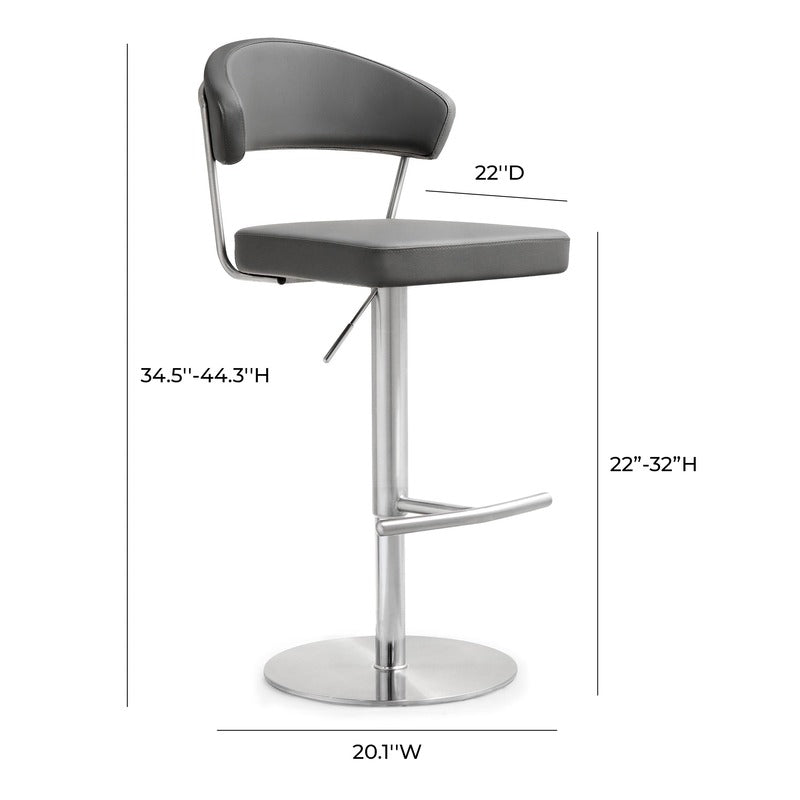 Cosmo Performance Vegan Leather Adjustable Stool - Grey - Image 7