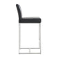Denmark Performance Vegan Leather Stool with Silver Base - Set of 2 - Black / Counter Height - Image 4