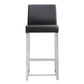 Denmark Performance Vegan Leather Stool with Silver Base - Set of 2 - Black / Counter Height - Image 5