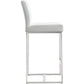 Denmark Performance Vegan Leather Stool with Silver Base - Set of 2 - White / Counter Height - Image 4