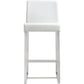 Denmark Performance Vegan Leather Stool with Silver Base - Set of 2 - White / Counter Height - Image 5