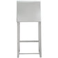 Denmark Performance Vegan Leather Stool with Silver Base - Set of 2 - White / Counter Height - Image 6