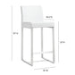 Denmark Performance Vegan Leather Stool with Silver Base - Set of 2 - White / Counter Height - Image 9
