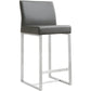 Denmark Performance Vegan Leather Stool with Silver Base - Set of 2 - Grey / Counter Height - Image 3