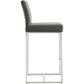 Denmark Performance Vegan Leather Stool with Silver Base - Set of 2 - Grey / Counter Height - Image 4