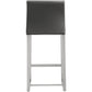 Denmark Performance Vegan Leather Stool with Silver Base - Set of 2 - Grey / Counter Height - Image 6