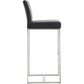 Denmark Performance Vegan Leather Stool with Silver Base - Set of 2 - Black / Bar Height - Image 4
