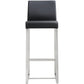 Denmark Performance Vegan Leather Stool with Silver Base - Set of 2 - Black / Bar Height - Image 5