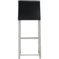 Denmark Performance Vegan Leather Stool with Silver Base - Set of 2 - Black / Bar Height - Image 6