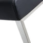 Denmark Performance Vegan Leather Stool with Silver Base - Set of 2 - Black / Bar Height - Image 7