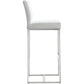 Denmark Performance Vegan Leather Stool with Silver Base - Set of 2 - White / Bar Height - Image 4