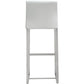 Denmark Performance Vegan Leather Stool with Silver Base - Set of 2 - White / Bar Height - Image 6