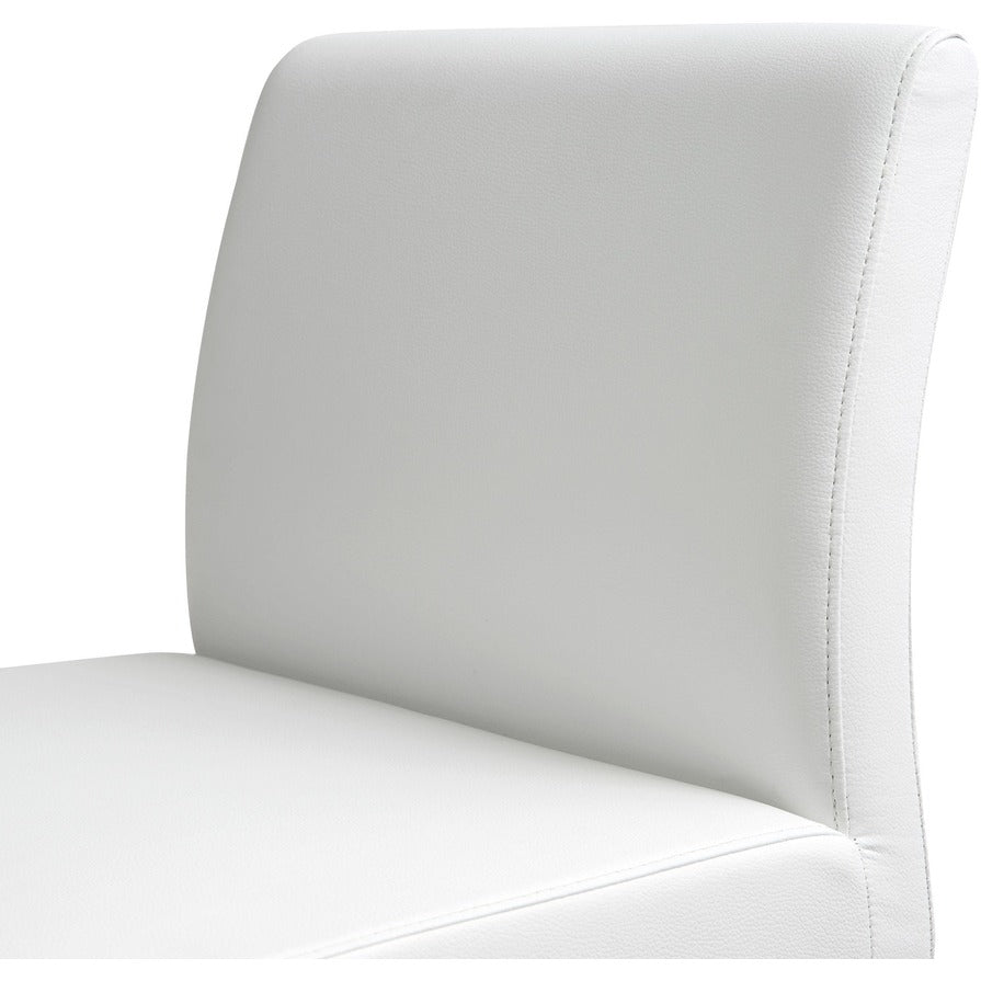 Denmark Performance Vegan Leather Stool with Silver Base - Set of 2 - White / Bar Height - Image 7