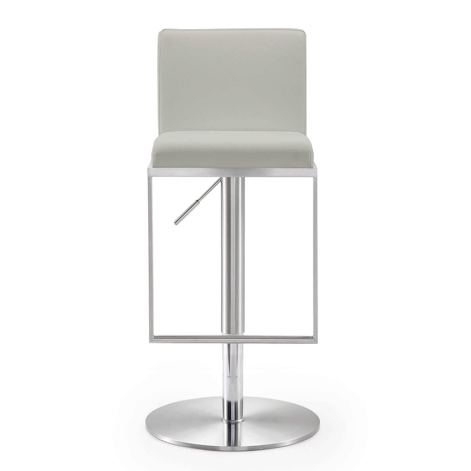 Amalfi Performance Vegan Leather Adjustable Stool - Light Grey - Image 3