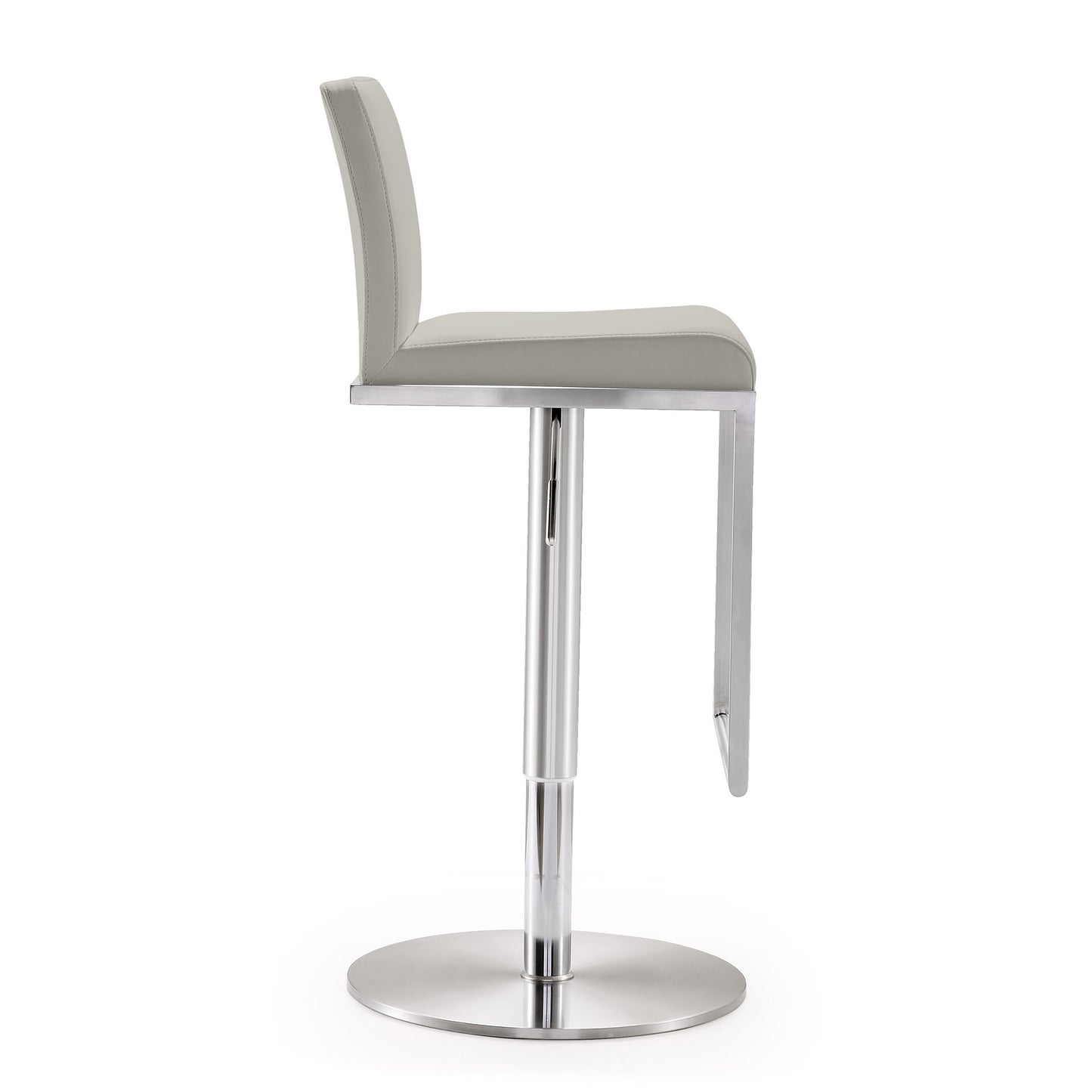 Amalfi Performance Vegan Leather Adjustable Stool - Light Grey - Image 4
