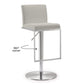 Amalfi Performance Vegan Leather Adjustable Stool - Light Grey - Image 8