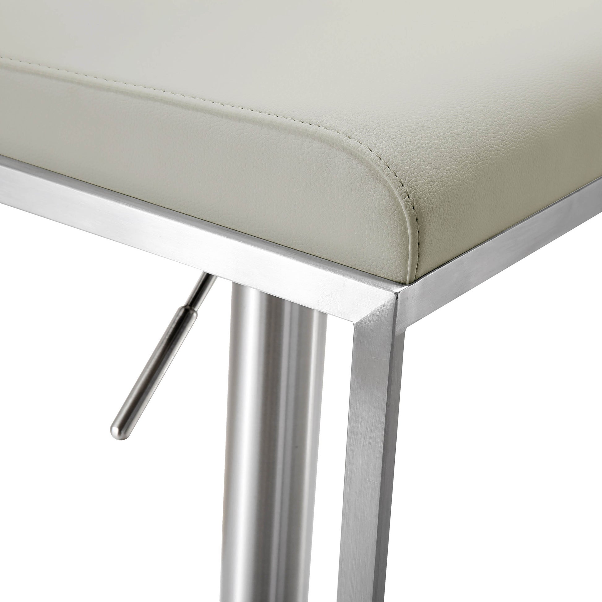 Amalfi Performance Vegan Leather Adjustable Stool - Light Grey - Image 7