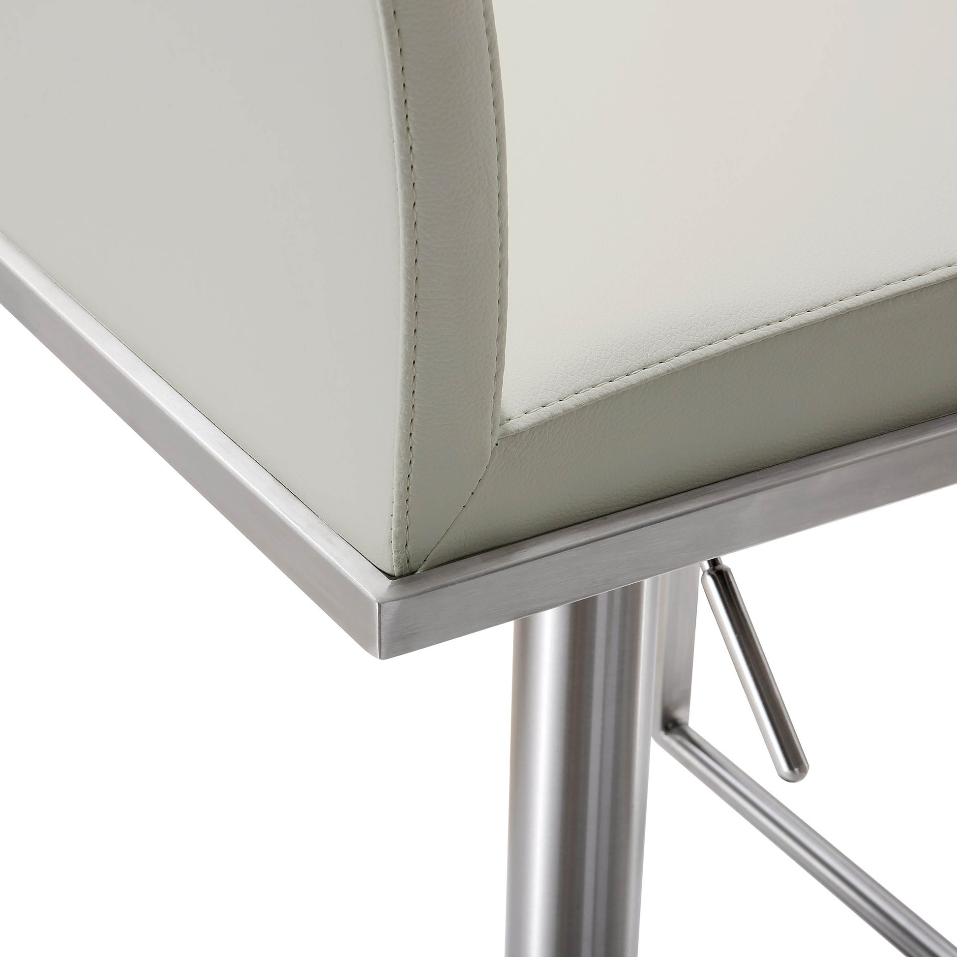 Amalfi Performance Vegan Leather Adjustable Stool - Light Grey - Image 6