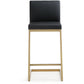 Parma Performance Vegan Leather and Gold Stainless Steel Counter Stool - Set of 2