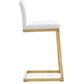 Parma Performance Vegan Leather and Gold Stainless Steel Counter Stool - Set of 2 - White - Image 5