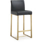 Denmark Performance Vegan Leather Stool with Gold Base - Set of 2 - Black / Counter Height - Image 3